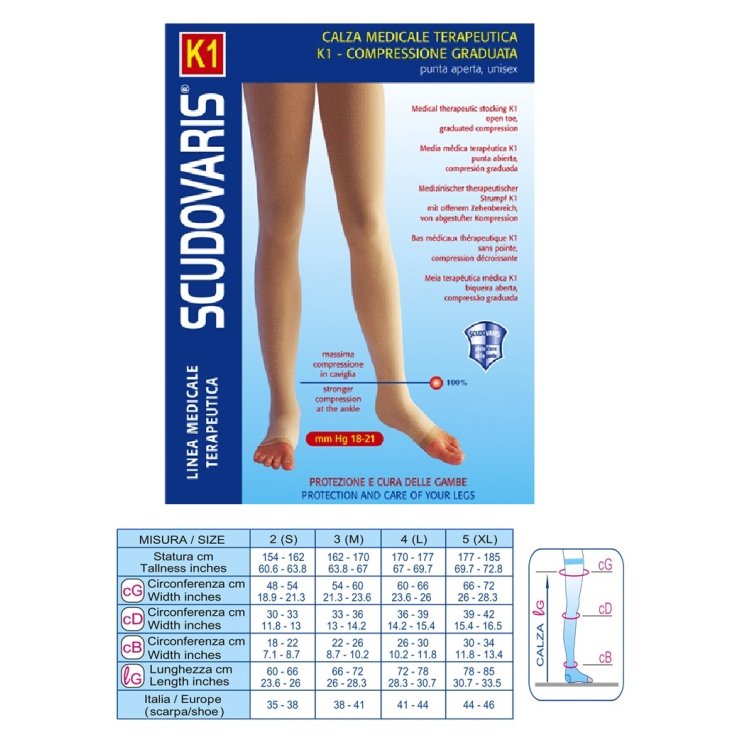 Collant Chiuso K1-240 Punta Aperta Scudovaris Taglia 2