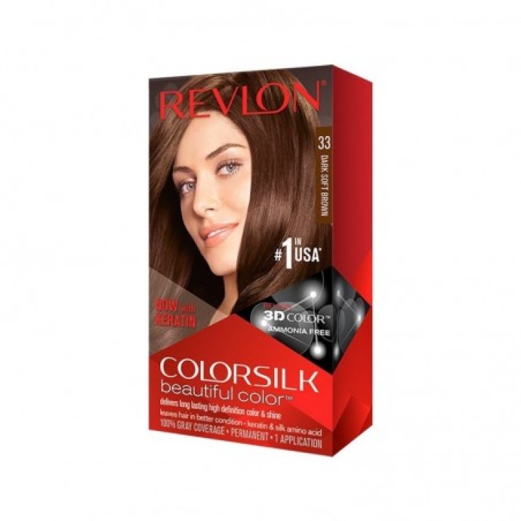 COLORSILK&reg;&nbsp;Beautiful Color&trade; 3D N.33 Dark Sift Brown REVLON 1 Tinta Permanente