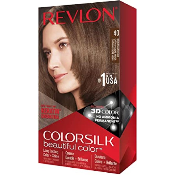 COLORSILK&reg; Beautiful Color&trade; 3D N.40 Medium Ash Brown REVLON 1 Tinta
