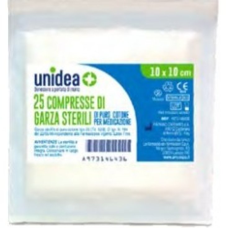COMPRESSE DI GARZA STERILI unidea 10x10cm 25 Compresse