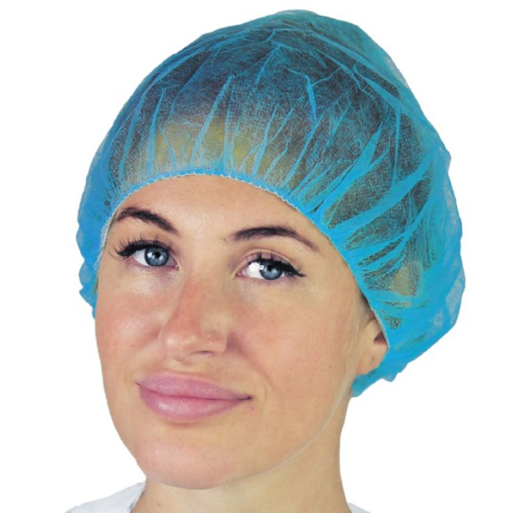 Cuffia monouso tonda tnt colore azzurro Bericah 100 Pezzi