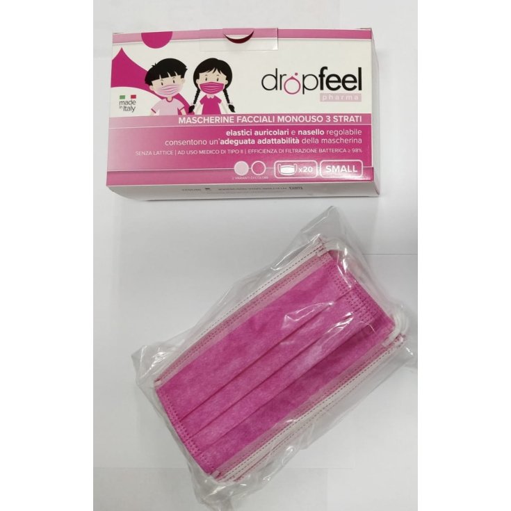 Dropfeel Mascherina Pediatrica Tipo II  Difar 20 Mascherine Fucsia