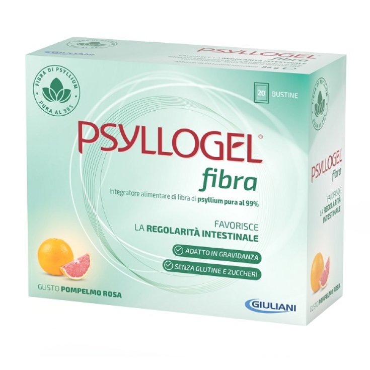 Nathura Psyllogel Fibra Integratore Alimentare Gusto Pompelmo Rosa, Senza Glutine 20 Bustine