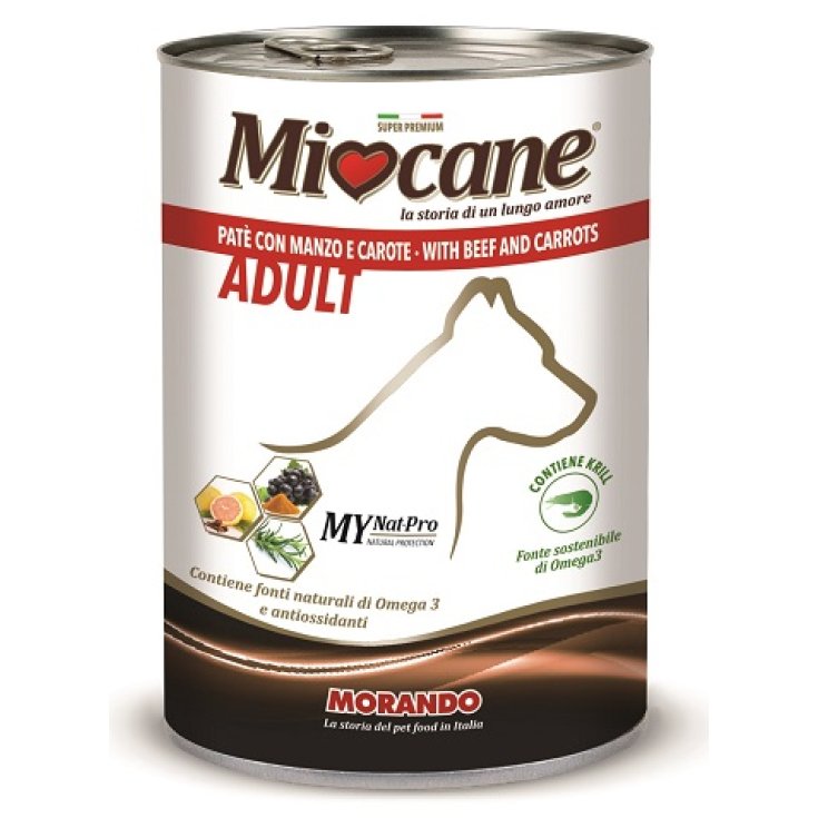 Morando Miocane Pate' Umido Pat&egrave; Con Manzo E Carote 400g