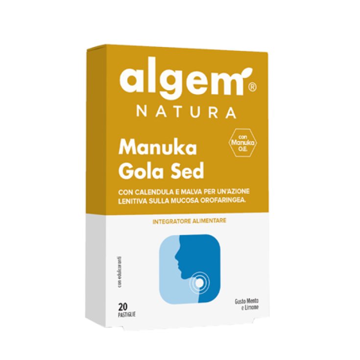 Algem Manuka Gola Sed Integratore Alimentare 20 Pastiglie Balsamiche Gusto Menta E Limone