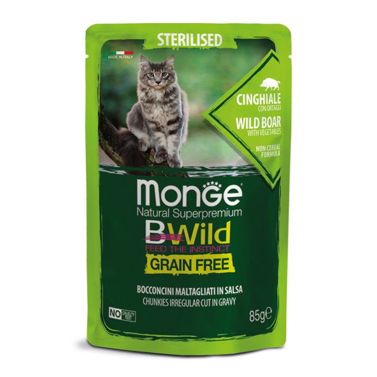 BWild Grain Free Bocconcini maltagliati in salsa Cinghiale con Ortaggi &ndash; Sterilised - 85GR