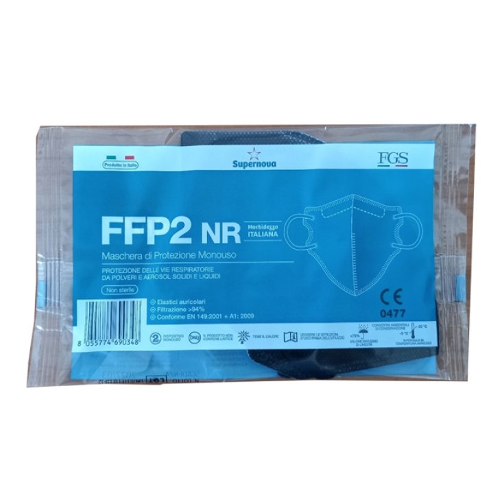 Maschera di Protezione Monouso&nbsp;FFP2 Nero&nbsp;Supernova