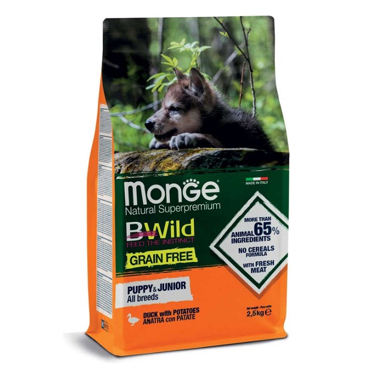 BWild Grain Free Puppy & Junior All Breeds Anatra e Patate - 2,50KG