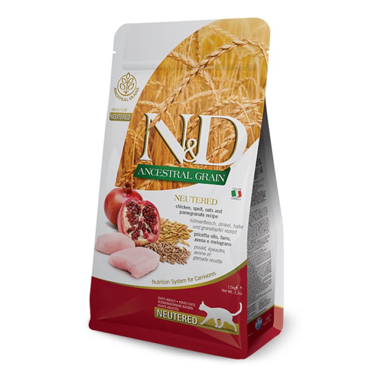 Natural & Delicious Ancestral Grain Neutered Adult con Pollo e Melograno - 1,50KG
