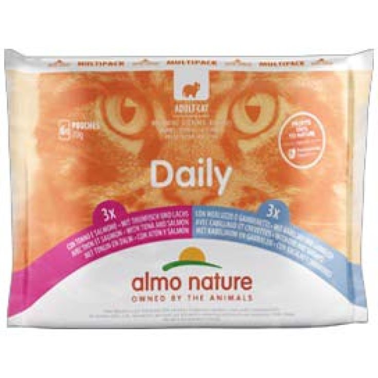 Daily Menu Cat Multipack Tonno Salmone e Merluzzo Gamberetti - 6 Bustine da 70Gr.