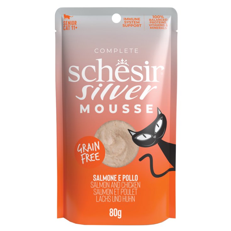 Silver Senior Cat Salmone e Pollo Mousse - 80GR