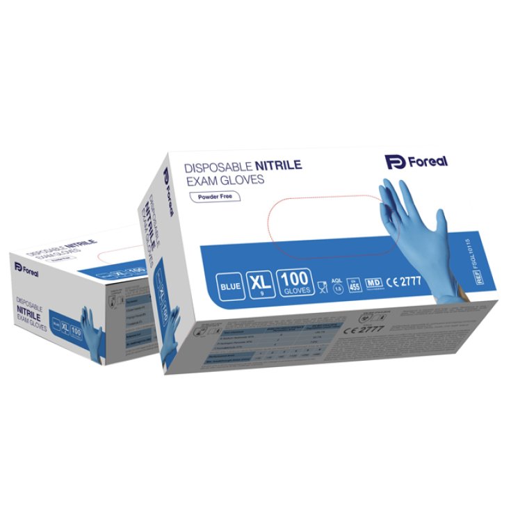 Guanti da Esaminazione in Nitrile Senza Polvere Tg.XL 100 Pezzi