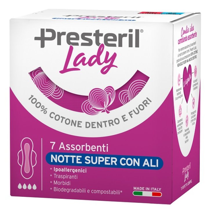 Assorbenti Notte Super con Ali&nbsp;Lady Presteril 7 Pezzi