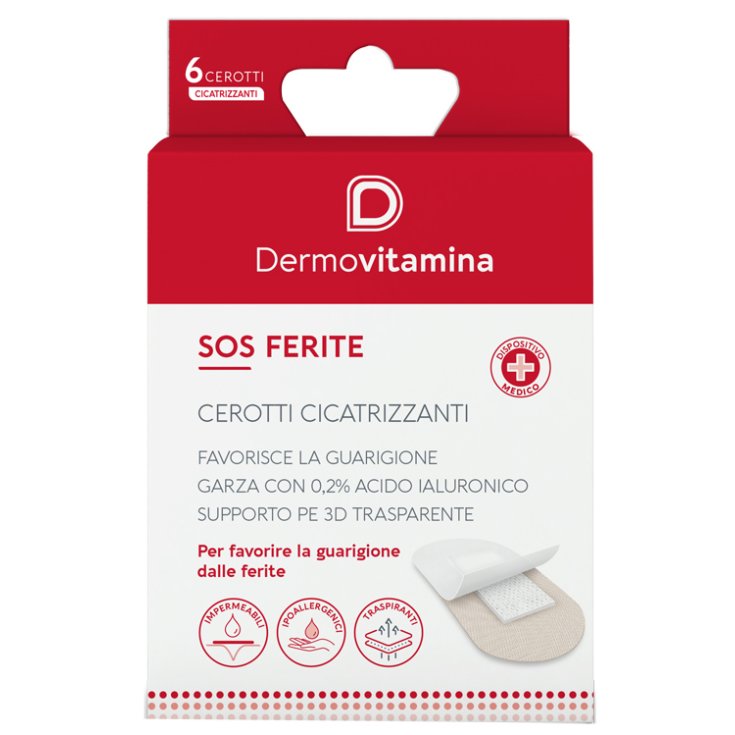 Dermovitamina SOS Ferite Cerotti Cicatrizzanti con Acido Ialuronico, 6 Pezzi