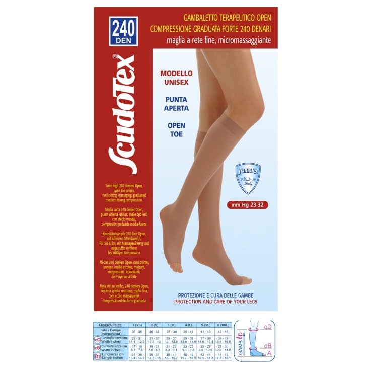 Gambaletto 240 Open Linea Flebologica Scudotex Daino Taglia 2