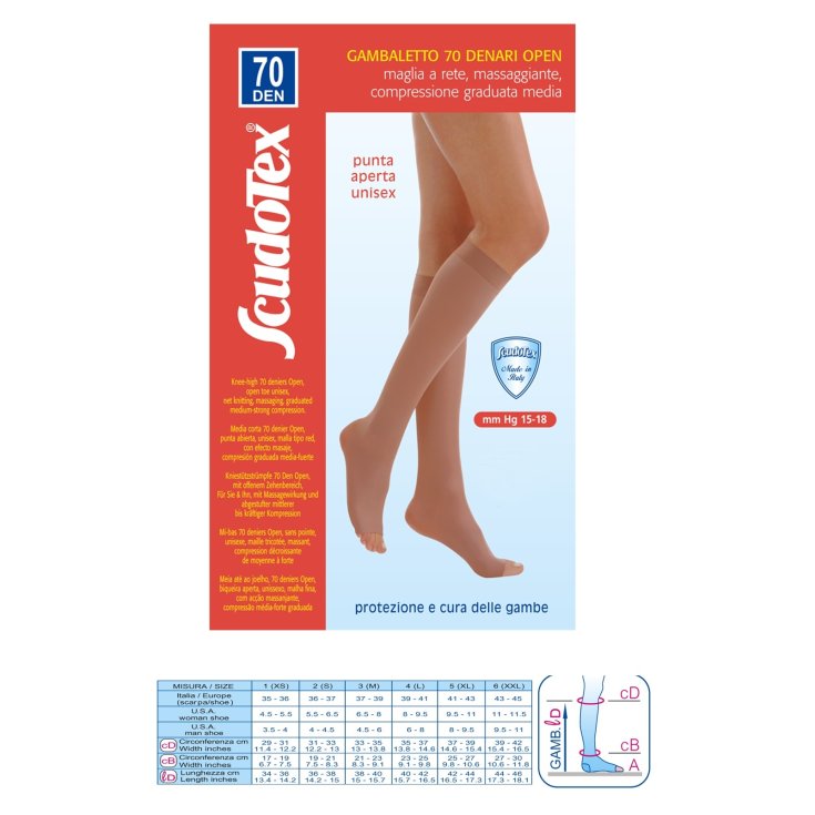 Gambaletto 70 Open ScudoTex Nero Taglia 2