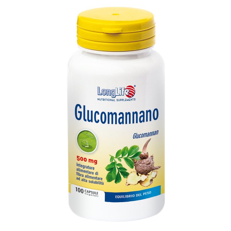Glucomannano 500mg LongLife 100 Capsule Vegetali Glucomannano 500mg LongLife 100 Capsule Vegetali