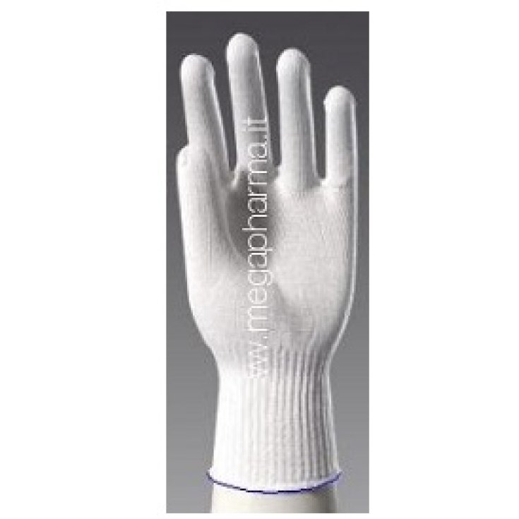 Guanti in cotone 100% colore bianco con bordino colorato Misura 6 MEGAPHARMA OSPEDALIERA
