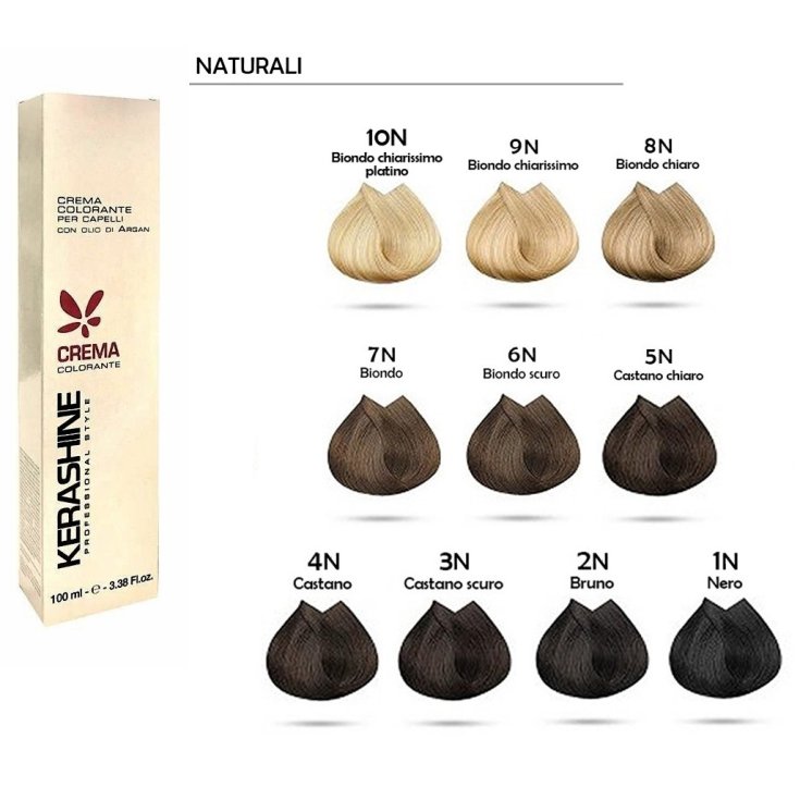 Crema Colorante Per Capelli 4N Castano KERASHINE 100ml