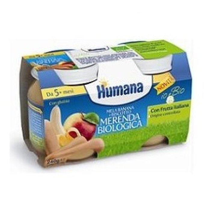 Merenda Biologica Humana Mela Banana Biscotto 2x120g