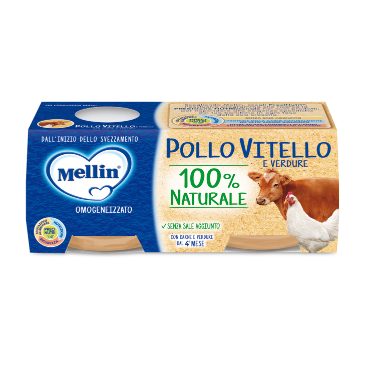 Omogeneizzati Di Carne Pollo E Vitello E Verdure Mellin 2x80g