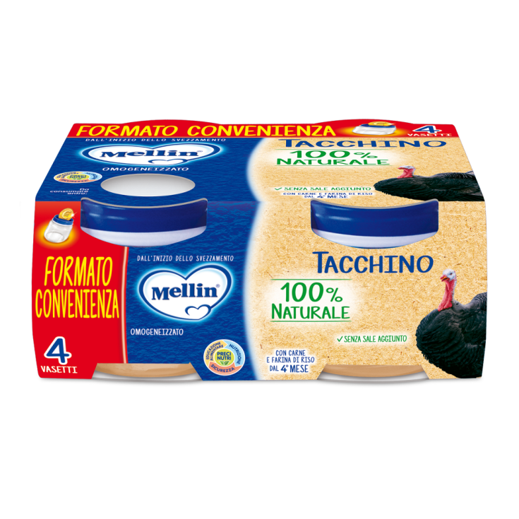Omogeneizzati Di Carne Tacchino Mellin 4x80g