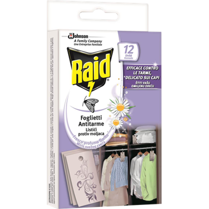 Raid Foglietti Antitarme Johnson 12 Pezzi