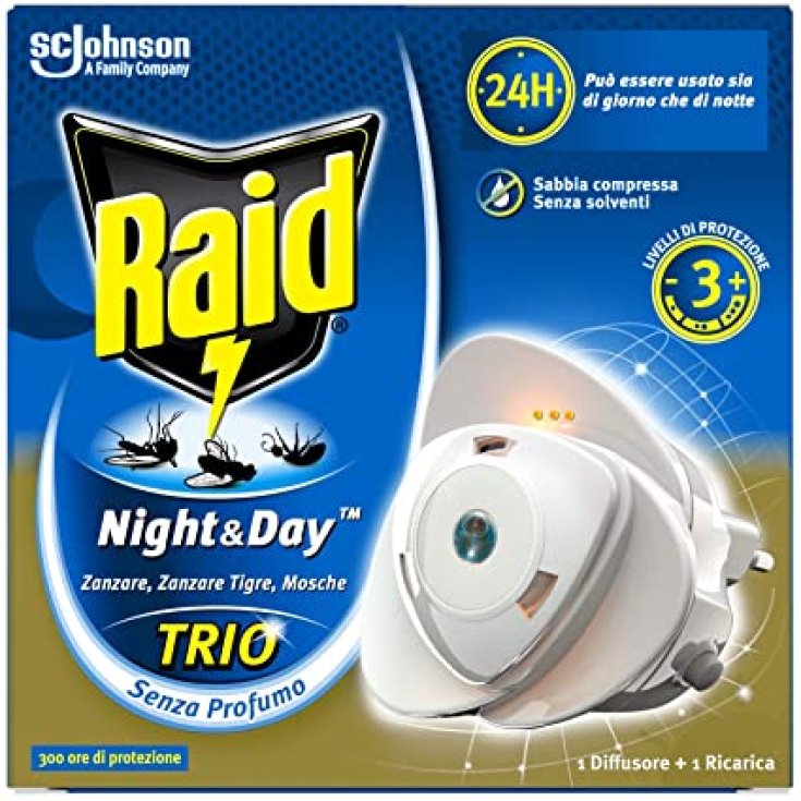 Raid Night & Day TRIO Johnson 1 Diffusore + 1 Ricarica