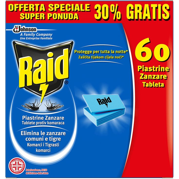 Raid Piastrine Zanzare Johnson 30+30 Pezzi