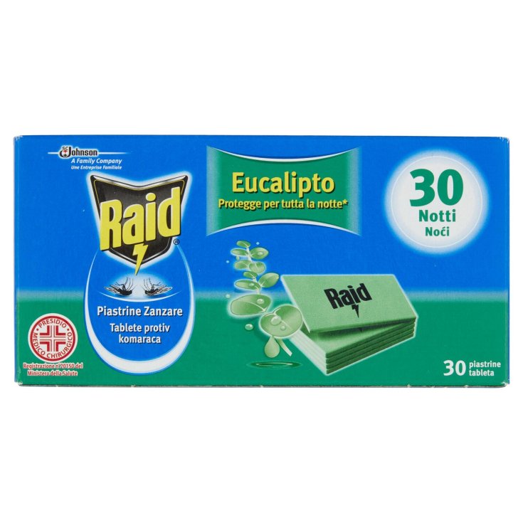 Raid Piastrine Zanzare Eucalipto Johnson 30 Pezzi