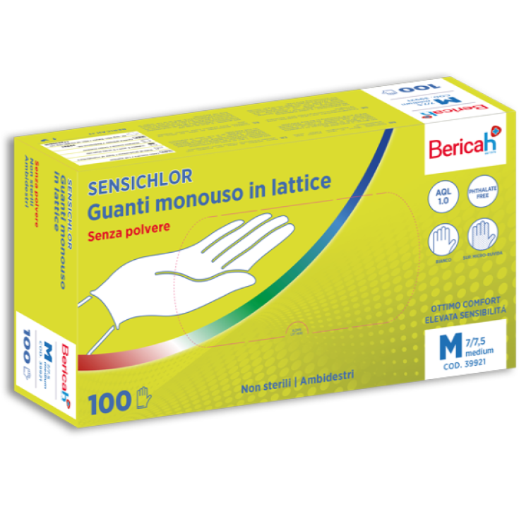Sensichlor Guanti In Lattice Bericah 100 Pezzi