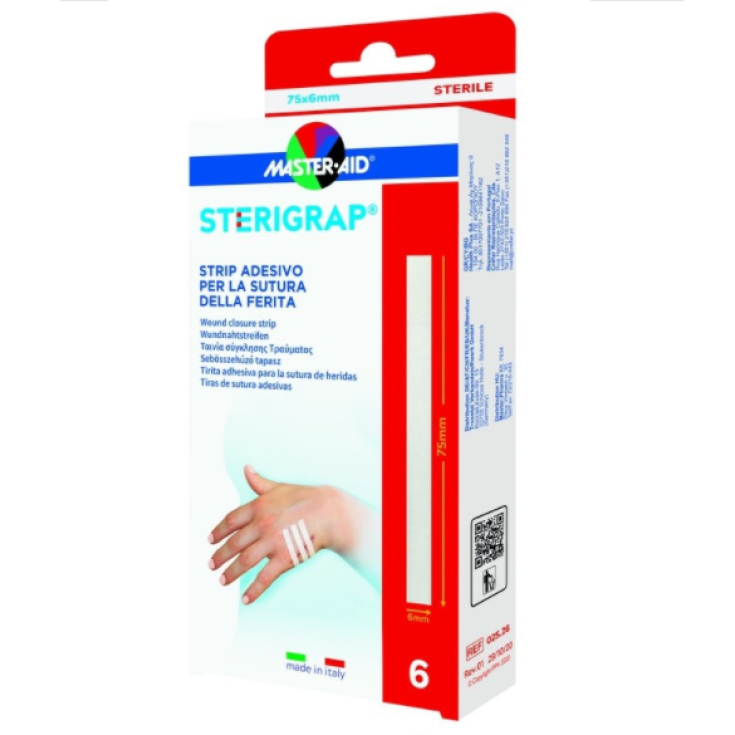 Sterigrap Strip Adesivo Sutura Ferite Master&bull;Aid 6 pezzi 6x75mm