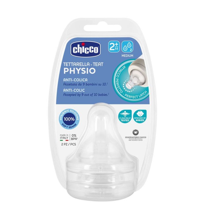 Tettarelle PERFECT 5 2m+ Flusso Medio 2 Fori Chicco&reg; 2 Pezzi
