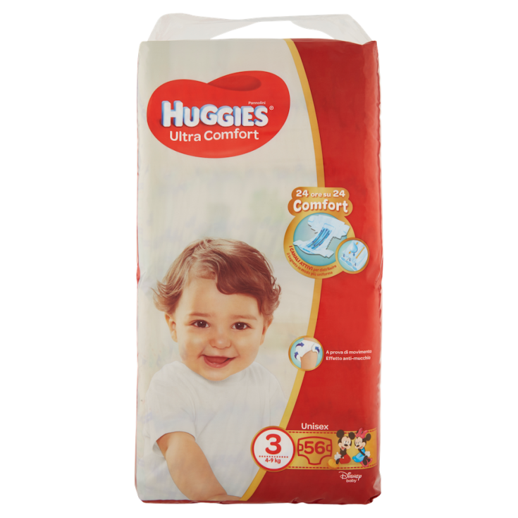 Ultra Comfort Huggies&reg; Pannolini Unisex 56 Pezzi Taglia 3
