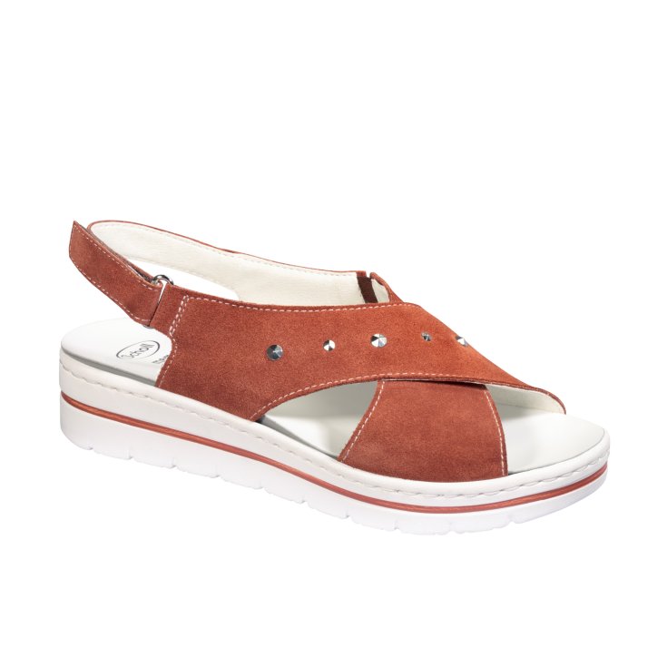 Valentina Cross Scholl&reg; Sandalo Donna Memory Cushion&reg; Arancione Misura 39