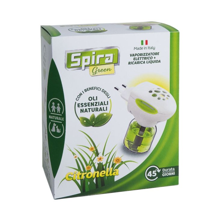 Vaporizzatore Elettrico + Ricarica Citronella Spira Green 45 Giorni