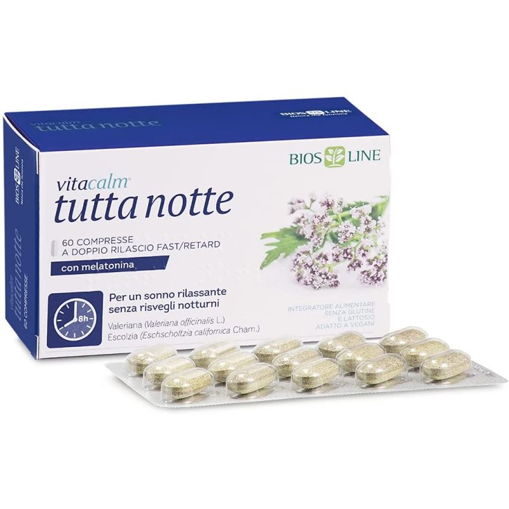 VitaCalm&reg; Tutta Notte Con Melatonina BIOS LINE 60 Compresse