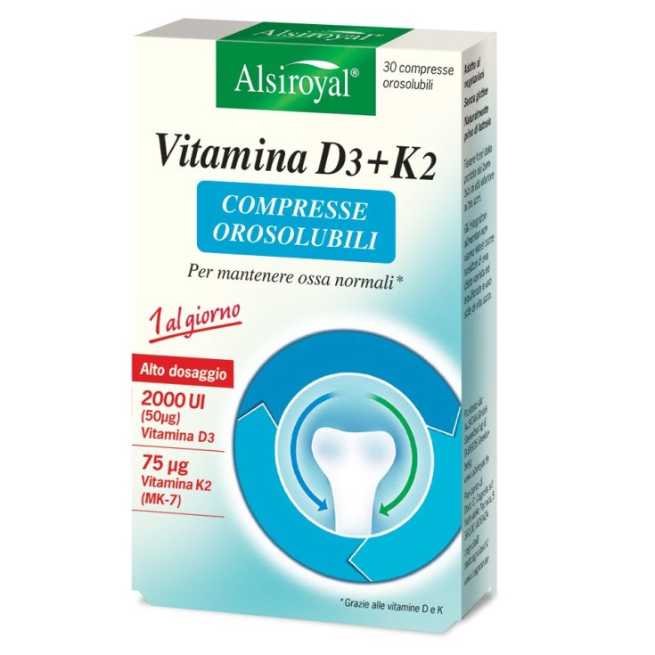 Vitamina D3 + K2 Alsiroyal&reg; 30 Compresse