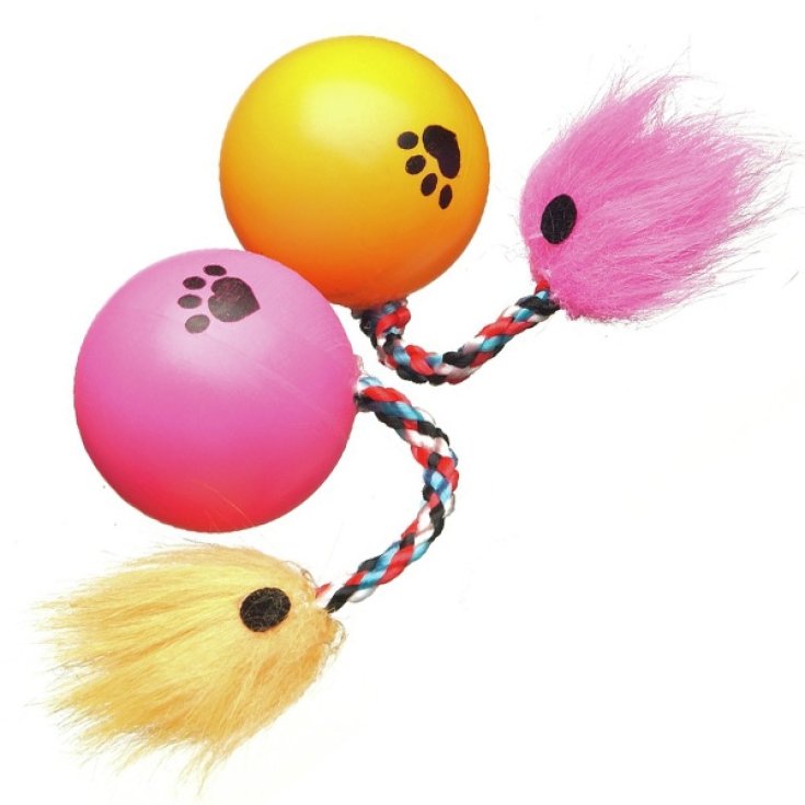 Pallina Con Corda e Peluche - &Oslash; 3,5 cm