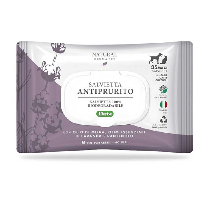 Salviette Antiprurito Funzionali con Lavanda  Olio di Oliva e Pantenolo - 35 Salviette