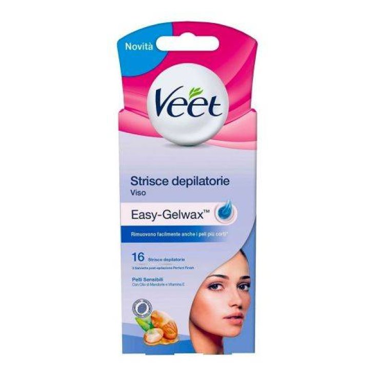 Strisce Depilatorie Viso Pelli Sensibili VEET 16 Pezzi