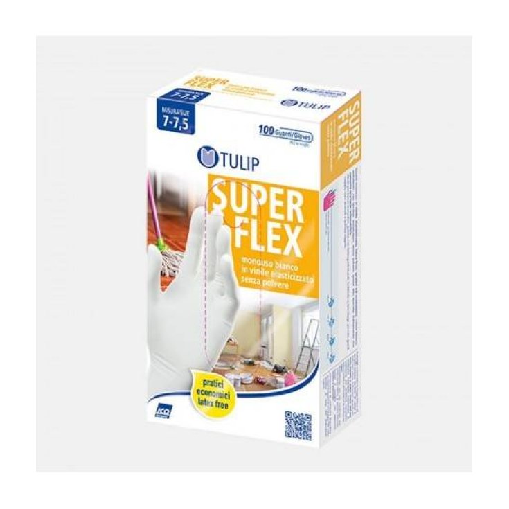 TULIP 100 GUANTI FLEX BIANCO XL
