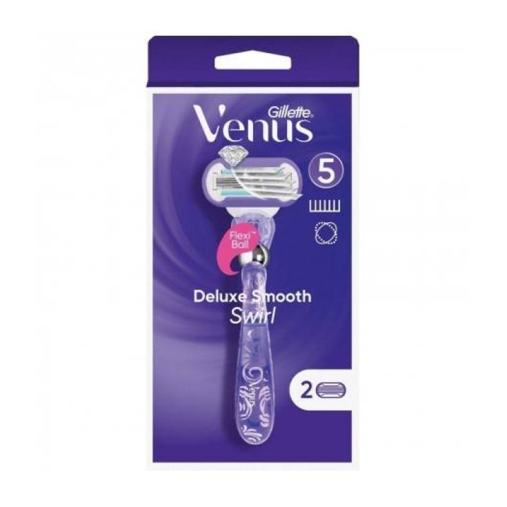 Venus Deluxe Smooth Swirl Gillette Rasoio + 2 Lame