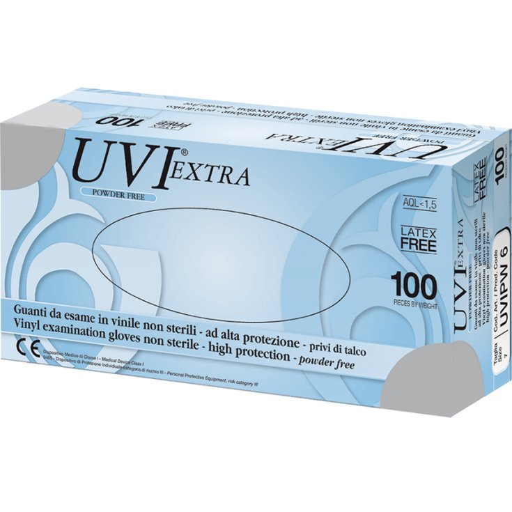 GUANTO VINILE UVI EXTRA POWDER FREE 6 Taglia Small 100 Pezzi
