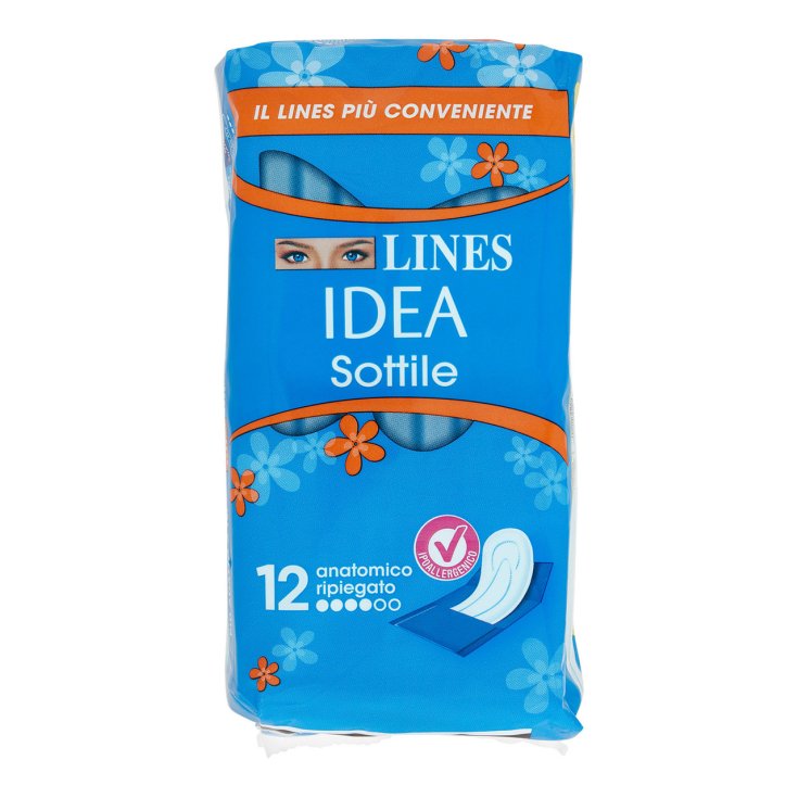 Assorbenti Anatomici Ripiegati Lines Idea Sottile&nbsp;12 Pezzi