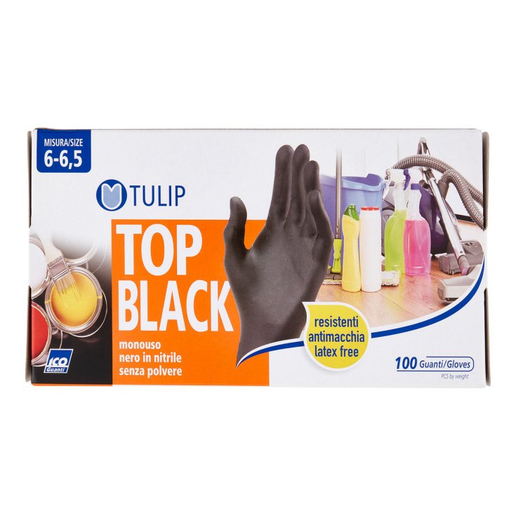 Guanti Nitrile Nero Taglia S Tulip 100 Pezzi