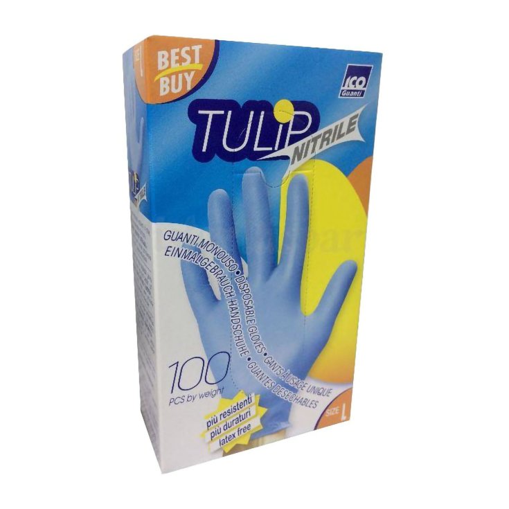 TULIP 100 GUANTI NITRILE BLU L