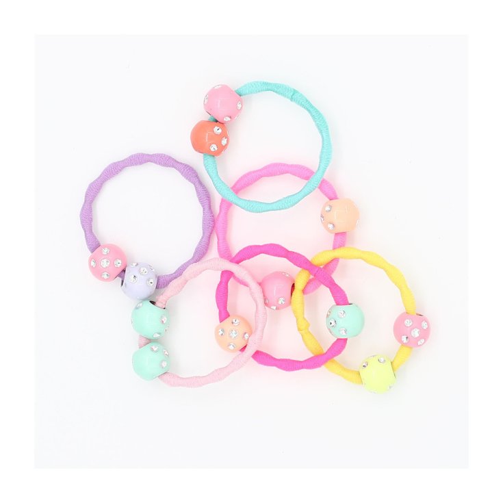 Elastici Palline Colorate Con Strass Idea Bellezza 6 Pezzi