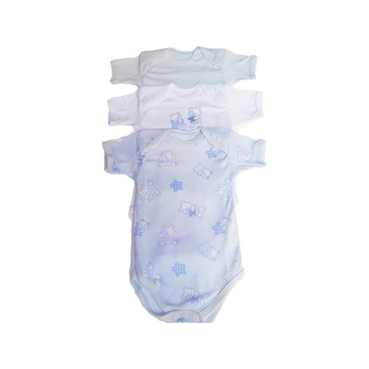 Tri pack body intimo bimbo neonato mezza manica Pastello BY3432T-C 12 m
