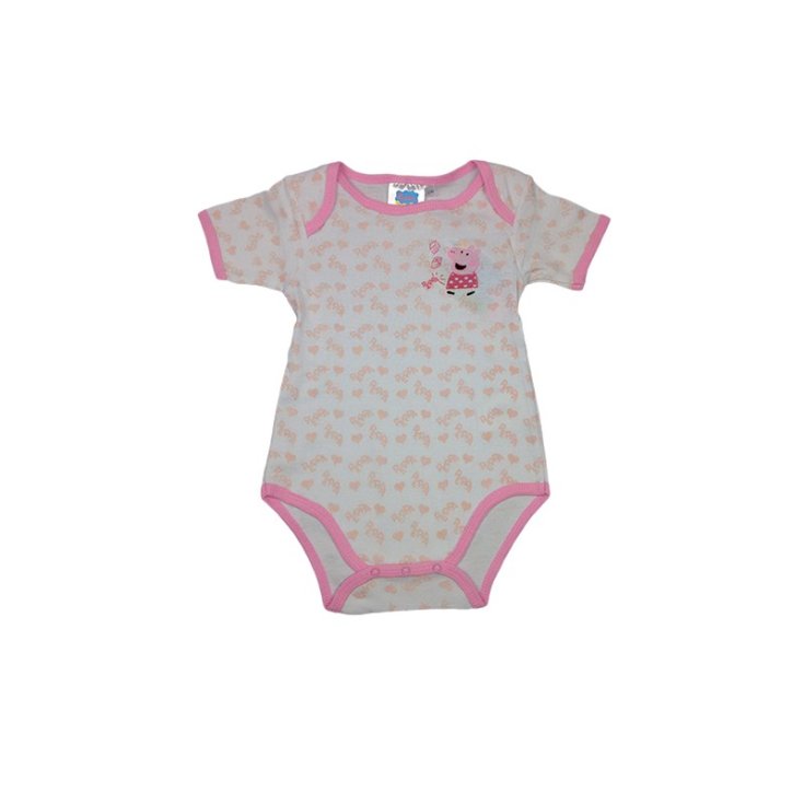 Body bodino intimo bimba neonato mezza manica Peppa Pig rosa 6 m